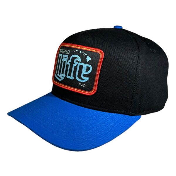 anxd mahalo life/ black & blue curved snapback