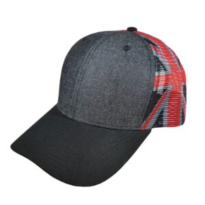 Black Denim / Gray / Red / Black Hawaiian Flag Mesh