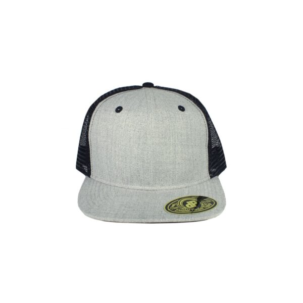 heather / black mesh snapback