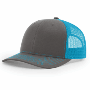 Richardson 112 Split Charcoal/ Neon Blue