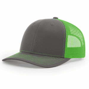 Richardson 112 Split Charcoal/ Neon Green