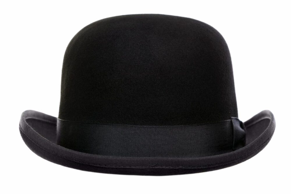 black bowler hat