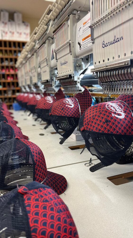 double portion supplys embroidery hat machine at work typically constructed high crown elastic band adjustable sizing baseball players adjustable baseball caps 1