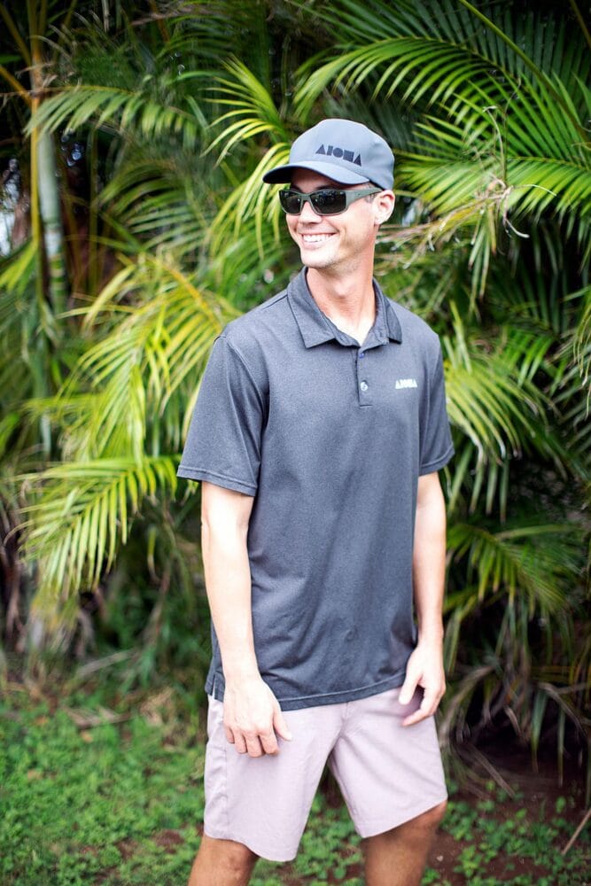 man wearing a cap and polo shirt from double portion supply promotional items brand stand message audience price christmas gifts corporate gifts