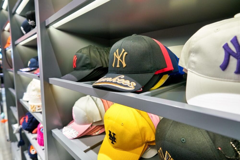 shelves of hats for sale thread paint logos reuse house throw house quilt hard hats hard hat hard hats