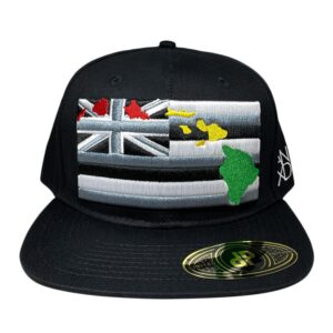 Black/ Hawaii Flag with Rasta Hawaiian islands 3d