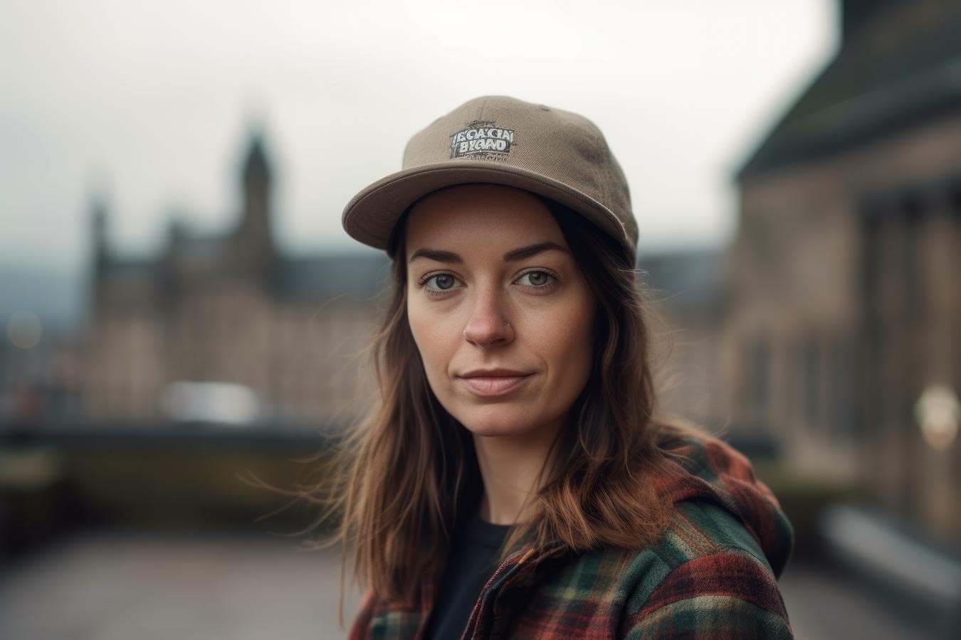 woman wearing a gray snapback sweat stained hat a few drops cap cage hat hat excess water temperature top hats jersey mesh create bubbles dry towel dirty dishes hat hat hat hat sweat